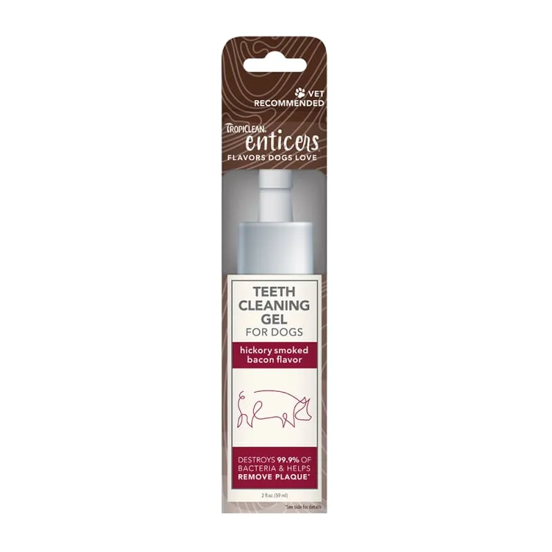 [15% OFF] Tropiclean Enticers Hickory Smoked Bacon Teeth Cleaning Gel for Dogs 2oz