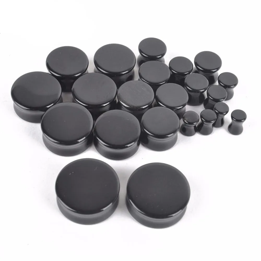 1PC Stone Ear Plugs / Gauges Earrings Flesh Tunnel Piercing / Obsidian Expander Body Jewelry