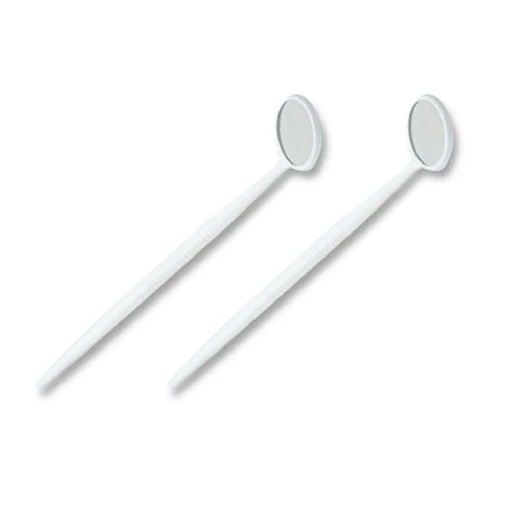 2 Dental Mouth Exam Mirrors Oral Clean Teeth Instrument Handle Laryngeal Dentist