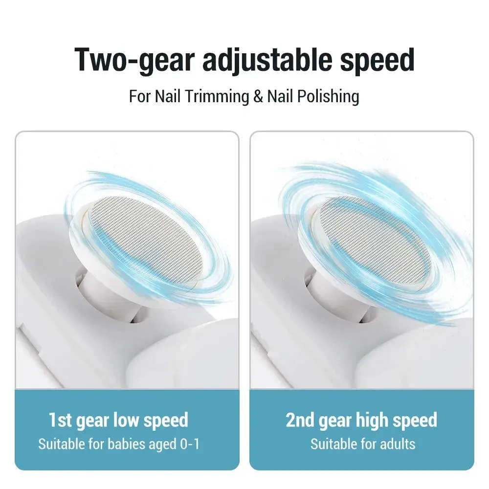 2-in-1 Electric Nail Clippers Manicure Anti-Splash Nail Trimmer