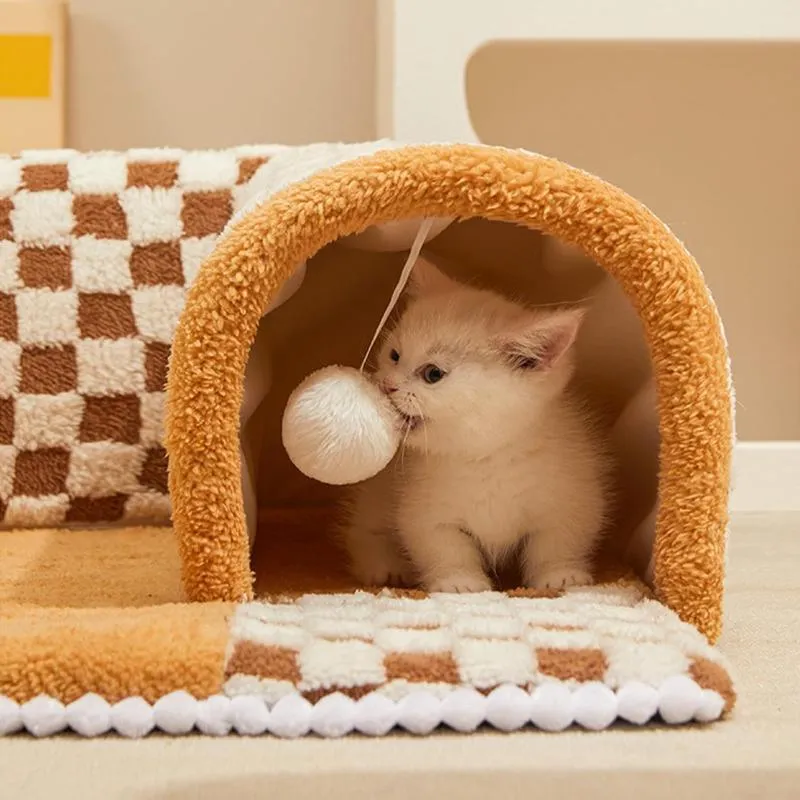 2 In 1 Pet Bed & Tunnel Cat Dog Toy