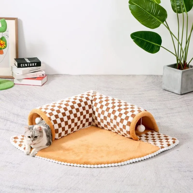 2 In 1 Pet Bed & Tunnel Cat Dog Toy