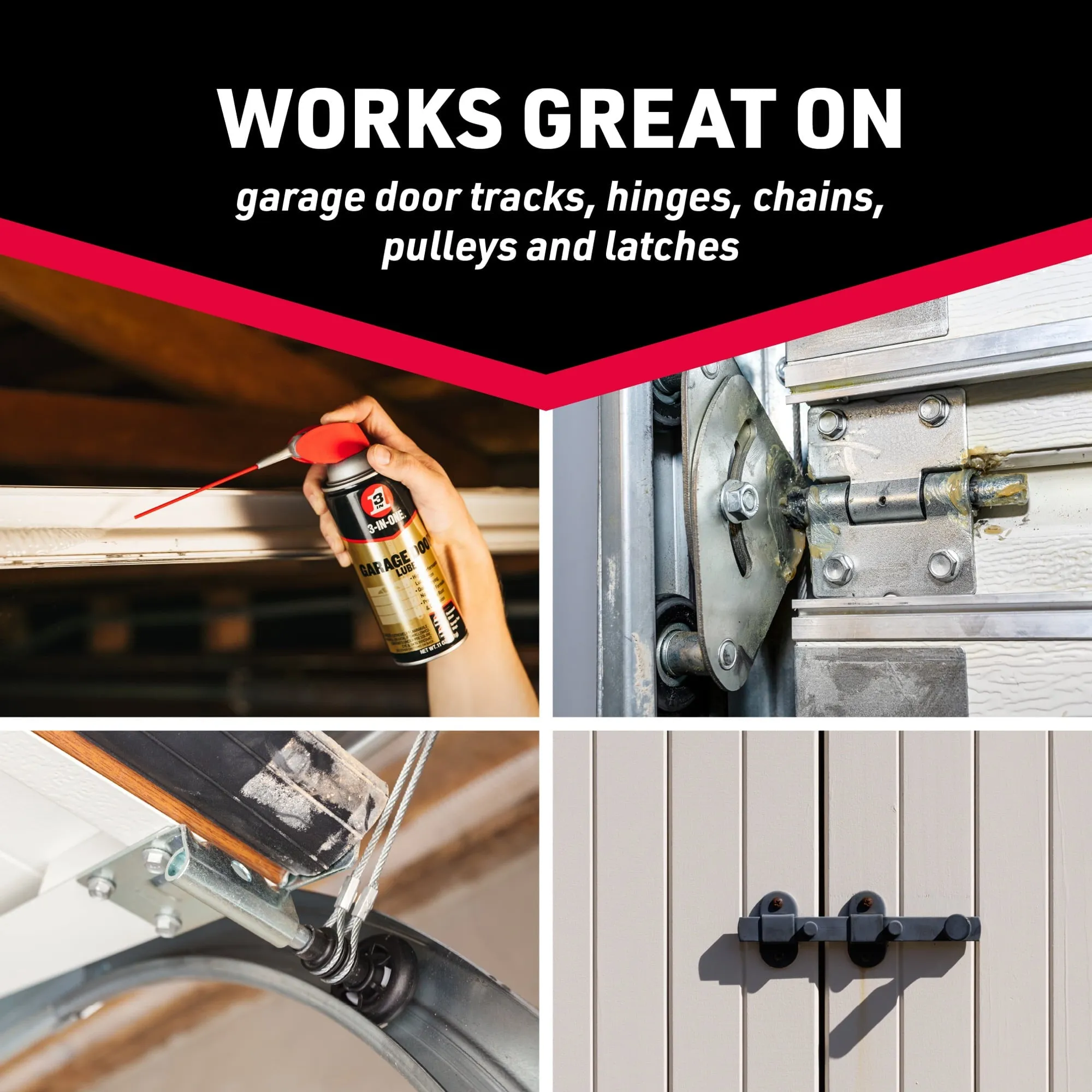 3-IN-ONE Professional Garage Door Lubricant with Smart StrawSprays 2 Ways, 11 OZ, 100584
