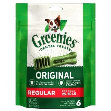 30% OFF 6oz (Exp 20Feb25): Greenies Original Regular Dental Dog Treats