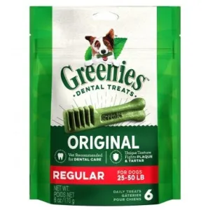 30% OFF 6oz (Exp 20Feb25): Greenies Original Regular Dental Dog Treats