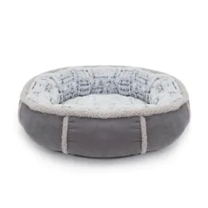 40 Winks Deep Plush Donut Bed for Dogs - Grey 50.5cm (20")