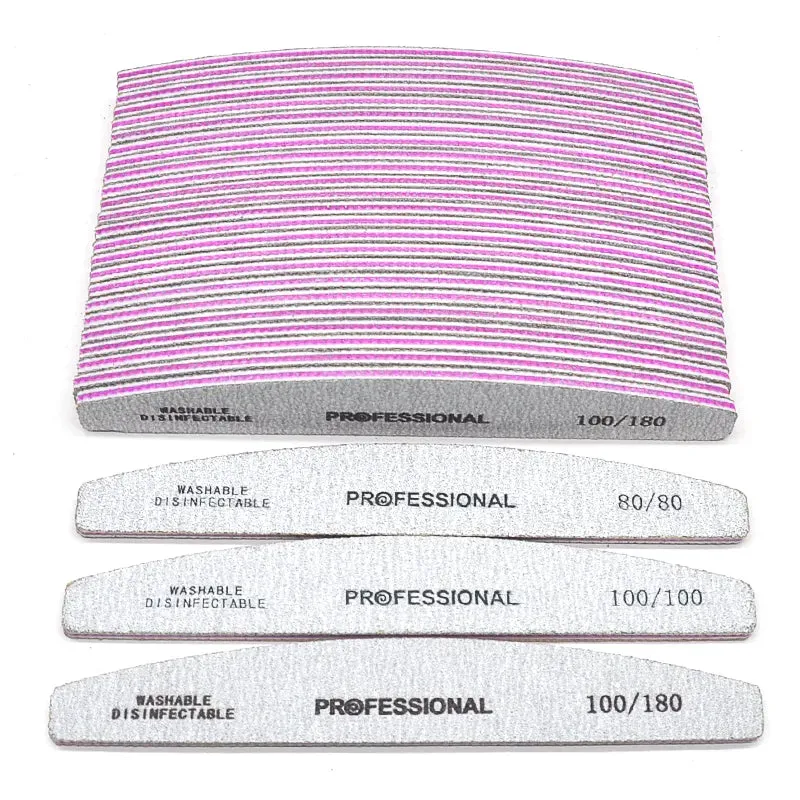 5/10 Pcs/Lot Professional Nail Files For Manicure 80 100 180 Grey Boat Nail Polish File Emery Board Strong Sandpaper Nails File