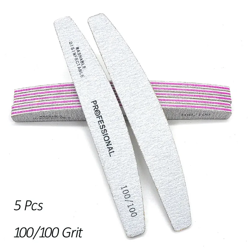 5/10 Pcs/Lot Professional Nail Files For Manicure 80 100 180 Grey Boat Nail Polish File Emery Board Strong Sandpaper Nails File