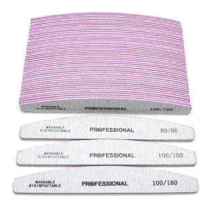 5/10 Pcs/Lot Professional Nail Files For Manicure 80 100 180 Grey Boat Nail Polish File Emery Board Strong Sandpaper Nails File