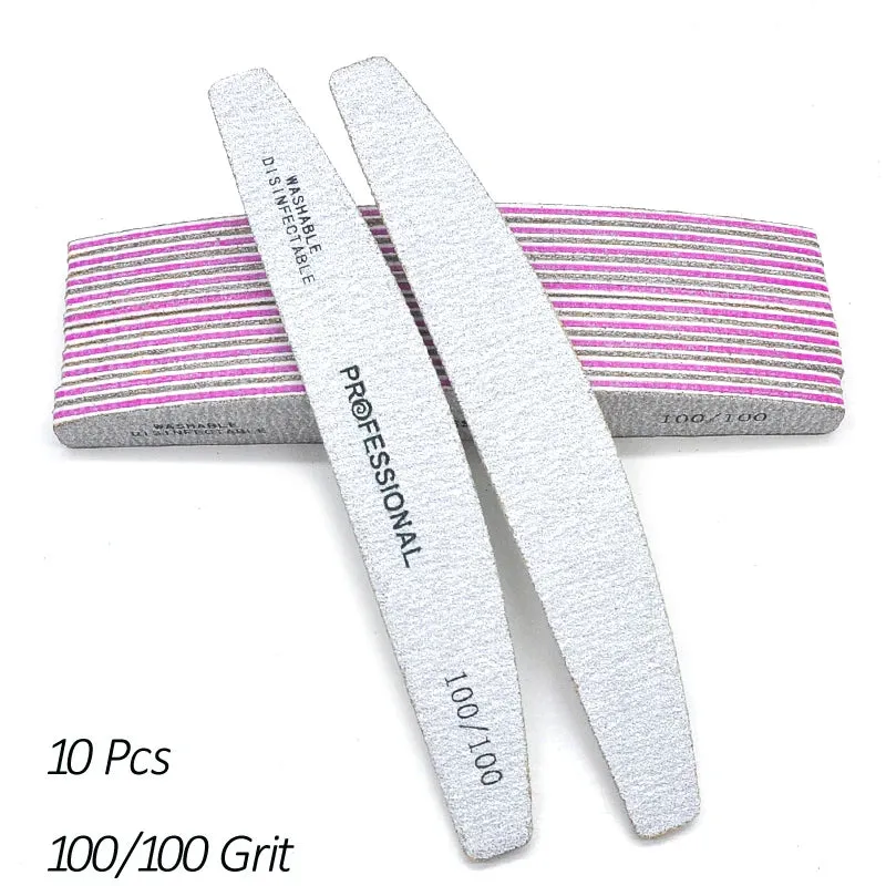 5/10 Pcs/Lot Professional Nail Files For Manicure 80 100 180 Grey Boat Nail Polish File Emery Board Strong Sandpaper Nails File