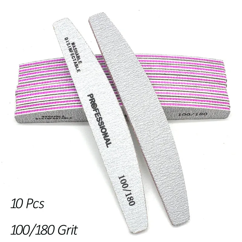 5/10 Pcs/Lot Professional Nail Files For Manicure 80 100 180 Grey Boat Nail Polish File Emery Board Strong Sandpaper Nails File