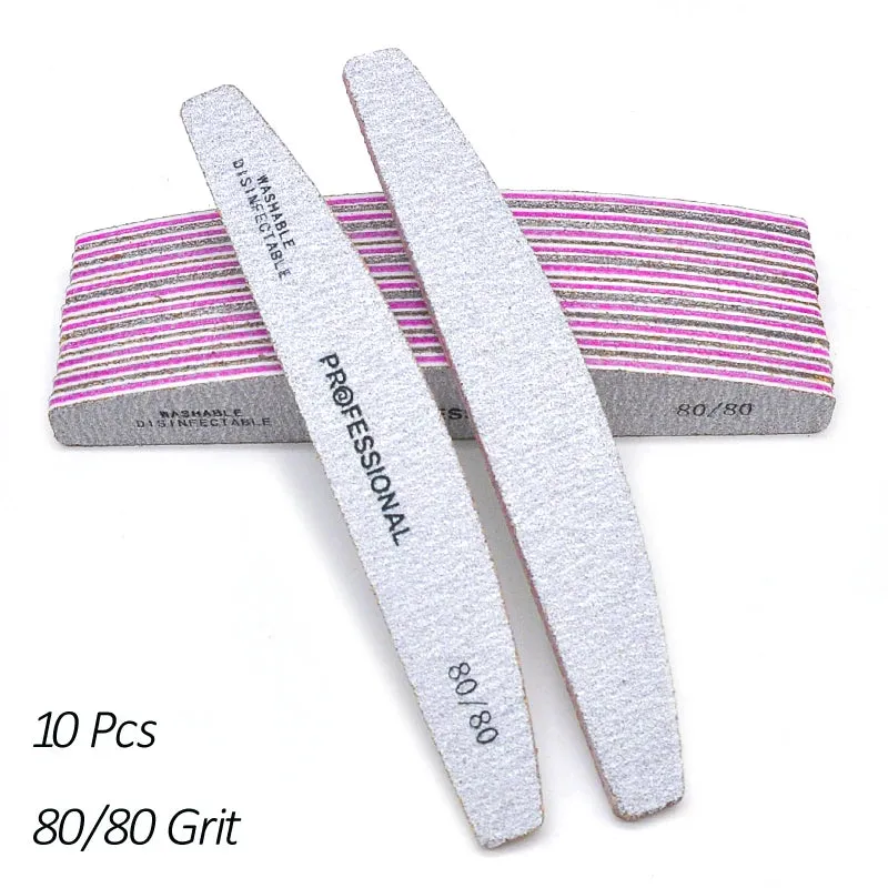 5/10 Pcs/Lot Professional Nail Files For Manicure 80 100 180 Grey Boat Nail Polish File Emery Board Strong Sandpaper Nails File