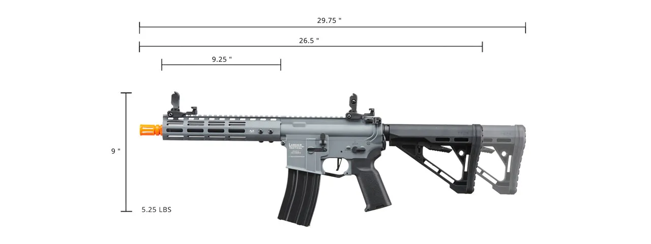 Airsoft Gun Lancer Tactical Archon 9" M-LOK Proline Series M4 Airsoft Rifle w/ Delta Stock (Color: Gray)