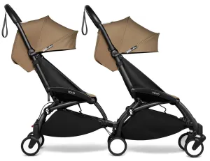 Babyzen YOYO Connect Double Stroller 6  / 6  Bundle - Black / Toffee