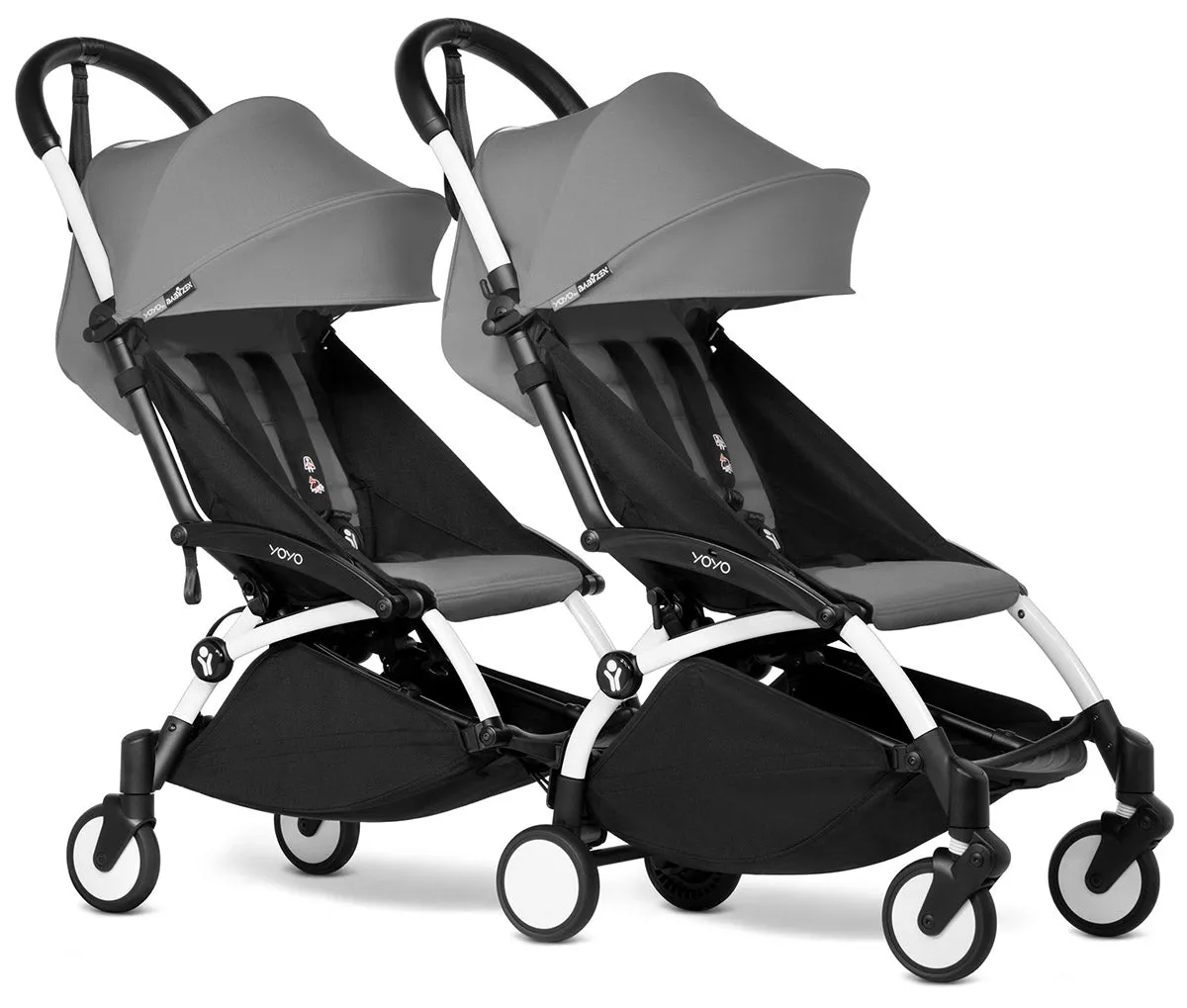 Babyzen YOYO Connect Double Stroller 6  / 6  Bundle - White / Grey