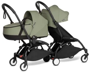 Babyzen YOYO Connect Double Stroller Bassinet / 6  Bundle - Black / Olive