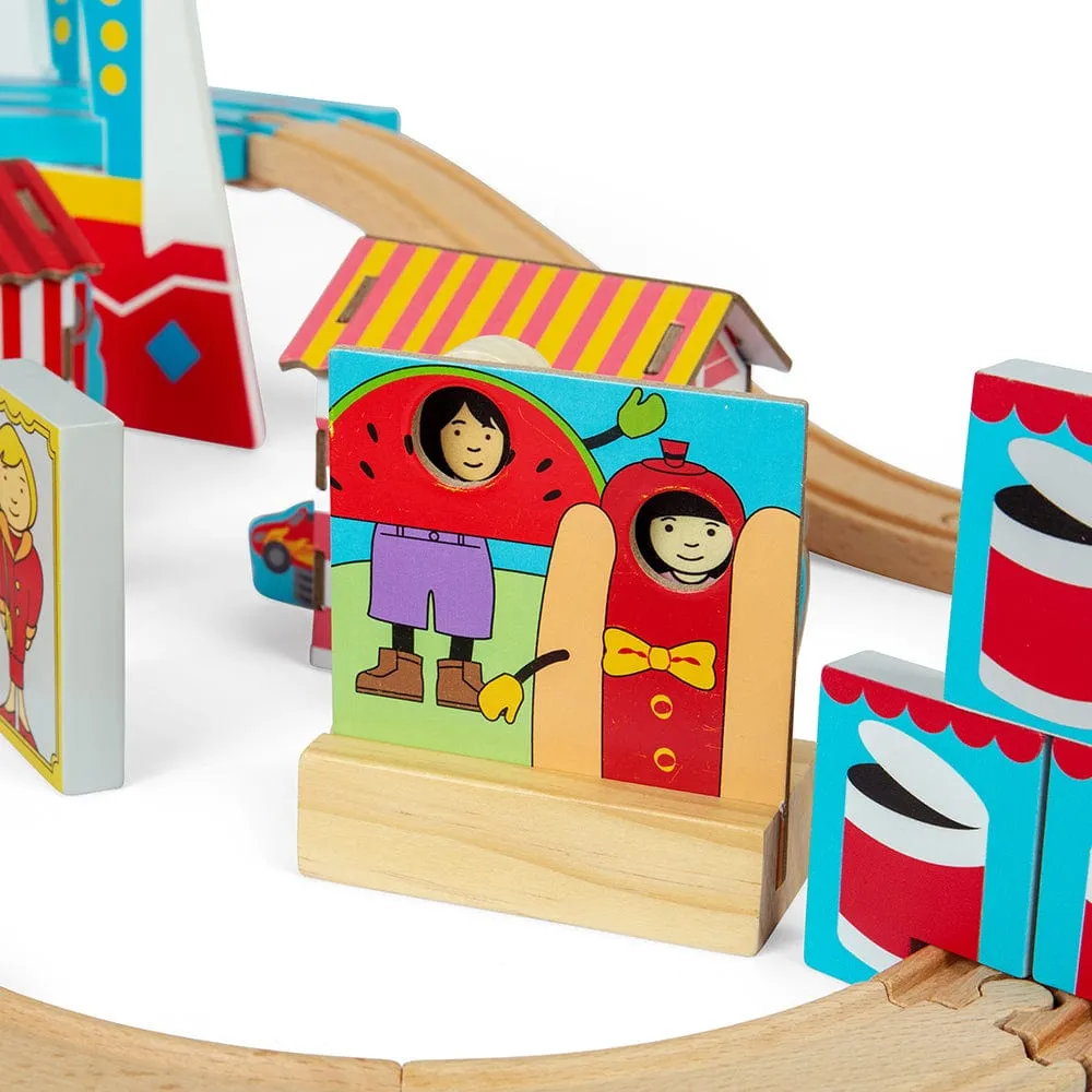 Bigjigs Rail Wooden Fun Fair Train Set