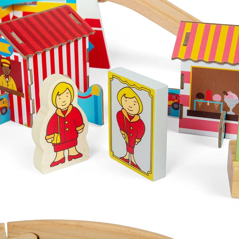 Bigjigs Rail Wooden Fun Fair Train Set