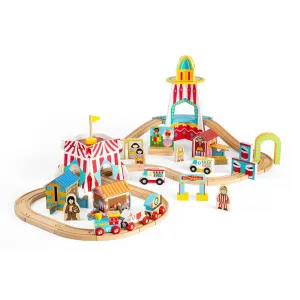Bigjigs Rail Wooden Fun Fair Train Set
