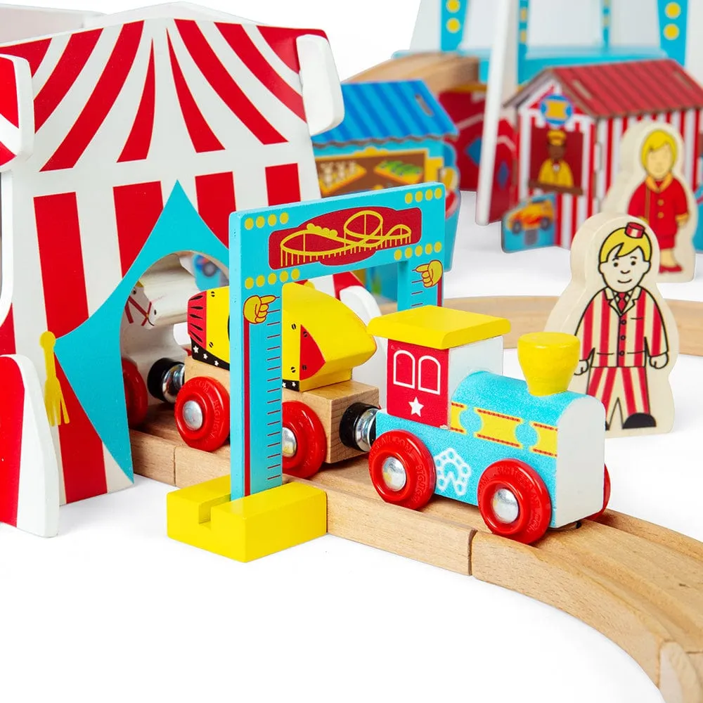 Bigjigs Rail Wooden Fun Fair Train Set
