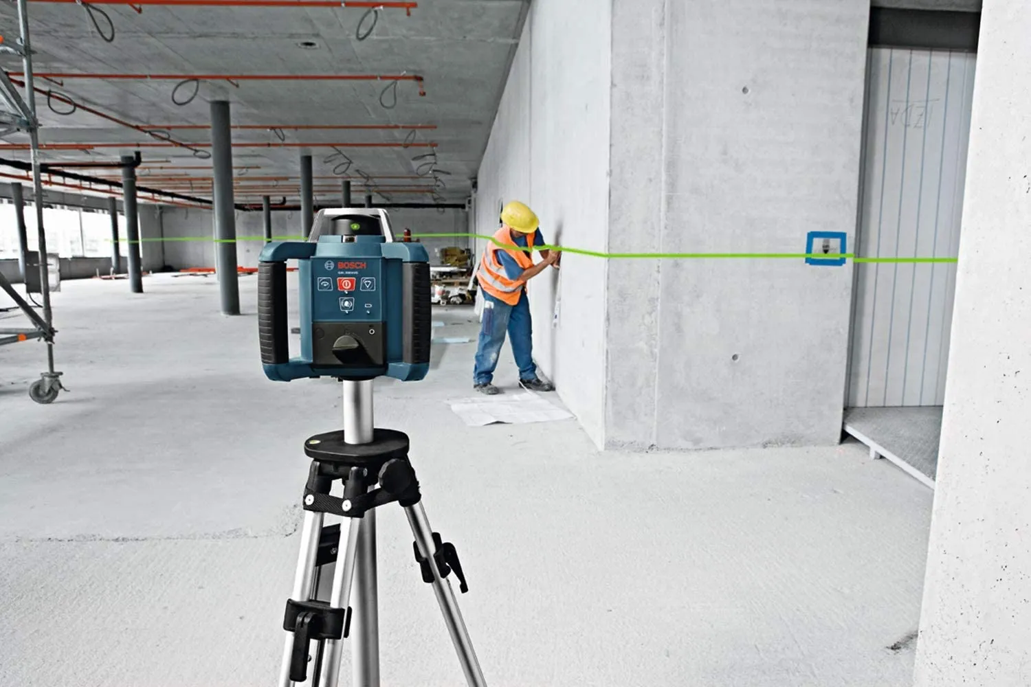 Bosch GRL 300 HVG Self-Leveling Green-Beam Rotary Laser with Layout Beam