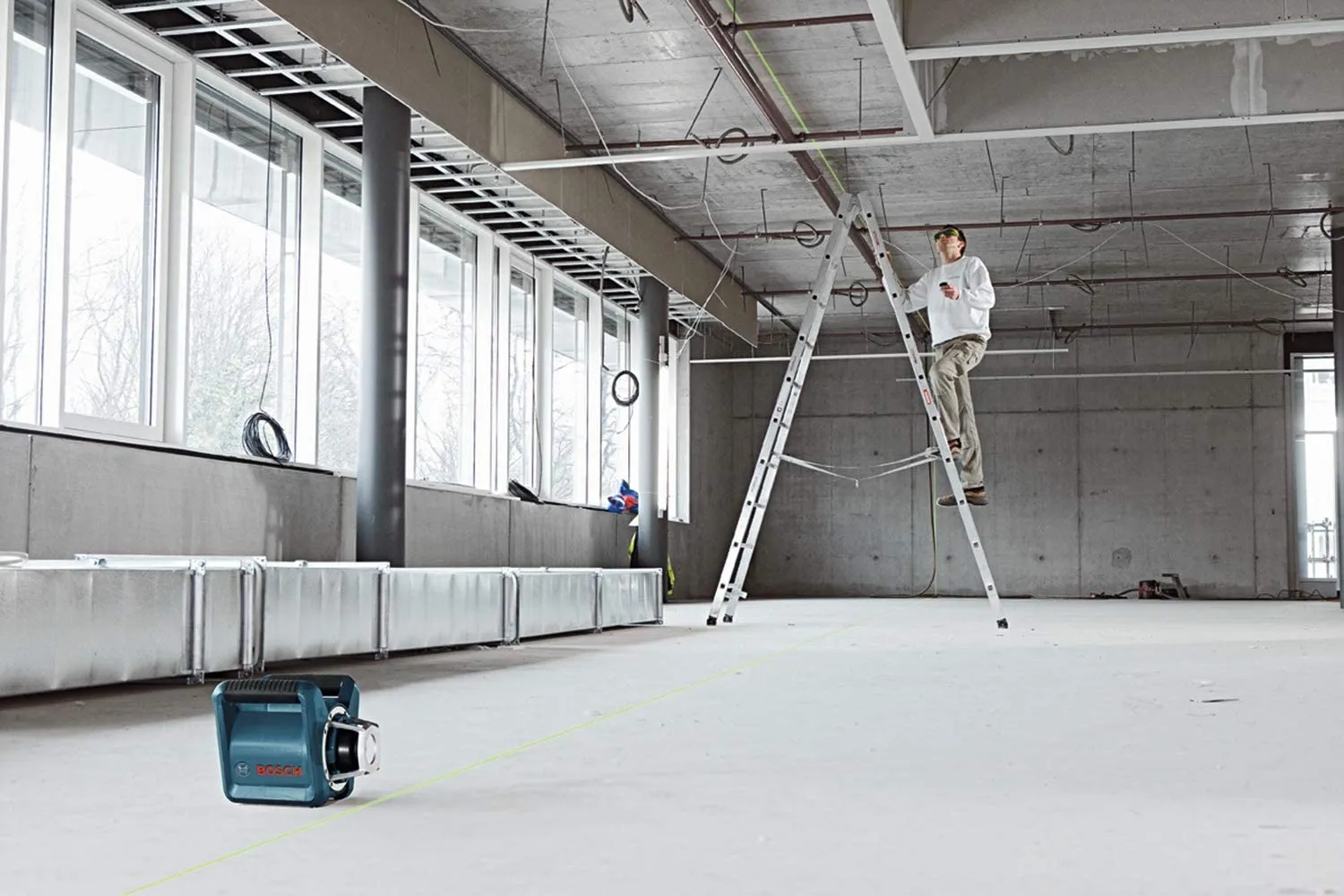 Bosch GRL 300 HVG Self-Leveling Green-Beam Rotary Laser with Layout Beam