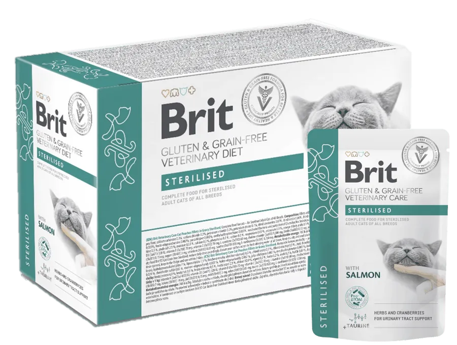 Brit Grain & Gluten Free VD Care Cat Pouch fillets in Gravy Sterilised 12x 85 g