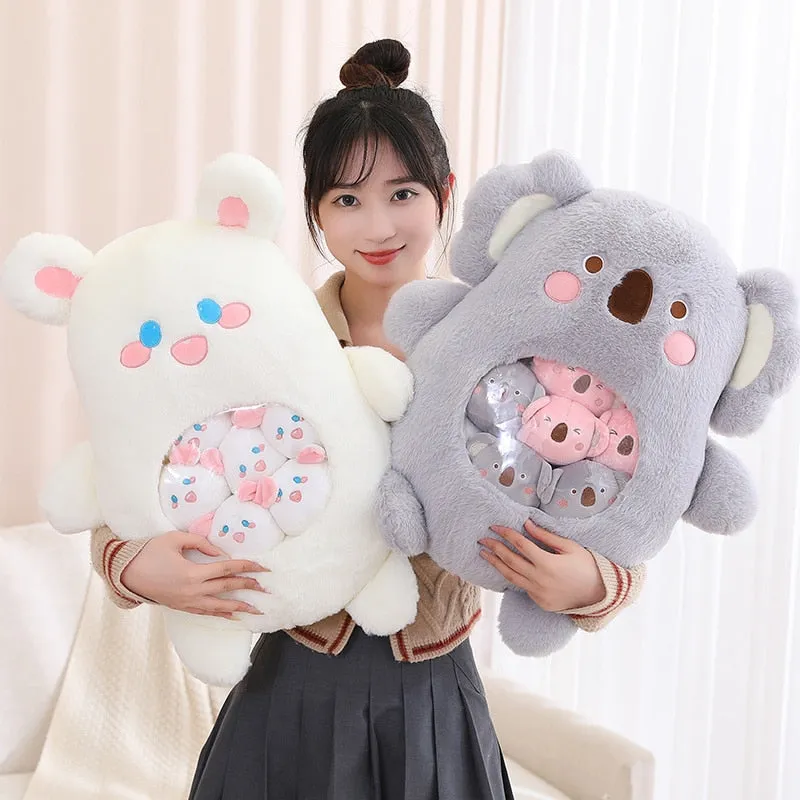 Bundle of Koala, Dino, Bunny, Panda Plushies