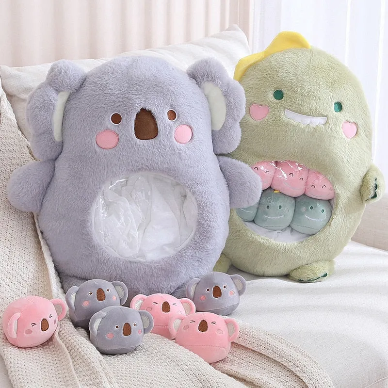Bundle of Koala, Dino, Bunny, Panda Plushies