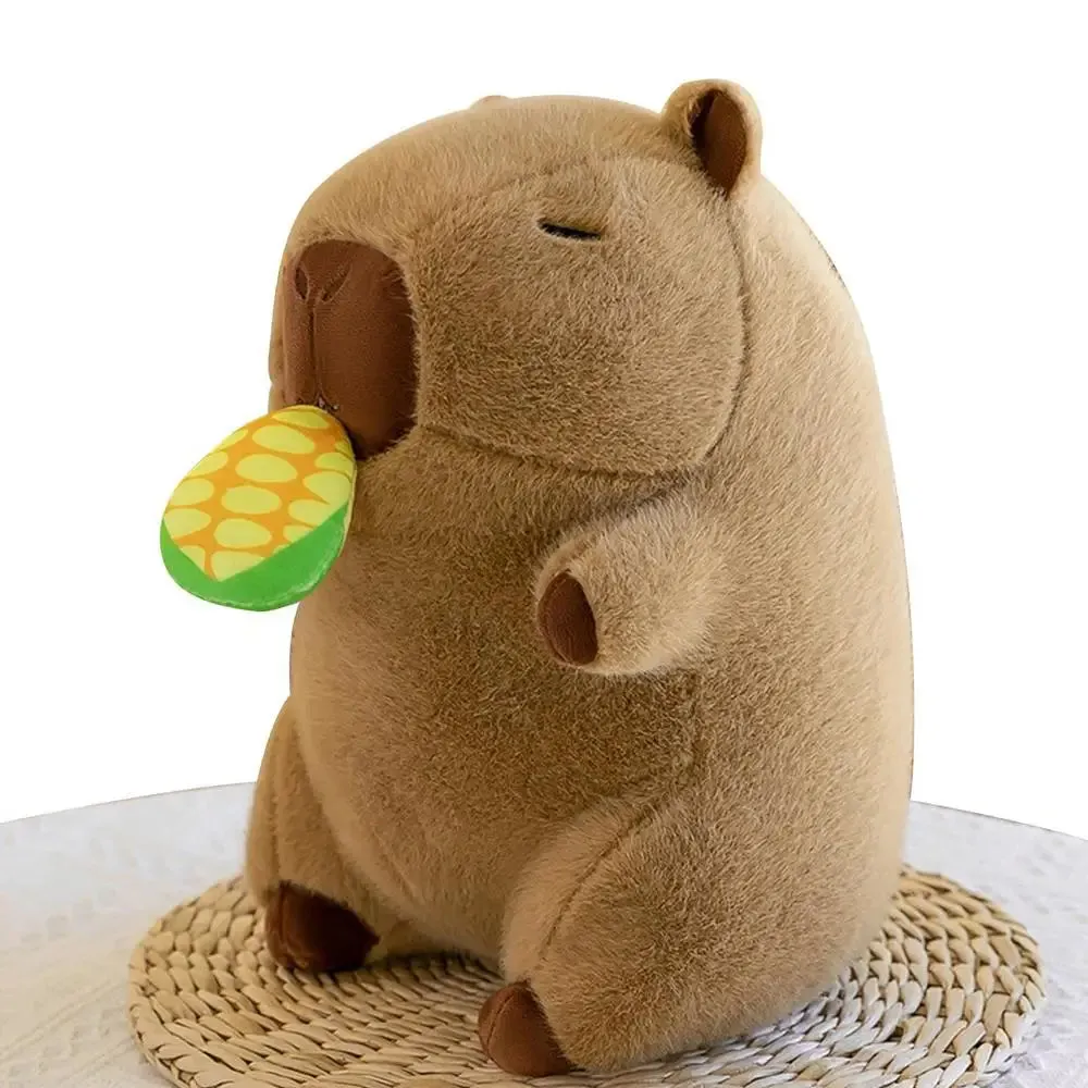 Charming Capybara Plush Pillow with Fruit Design for Cozy Decor