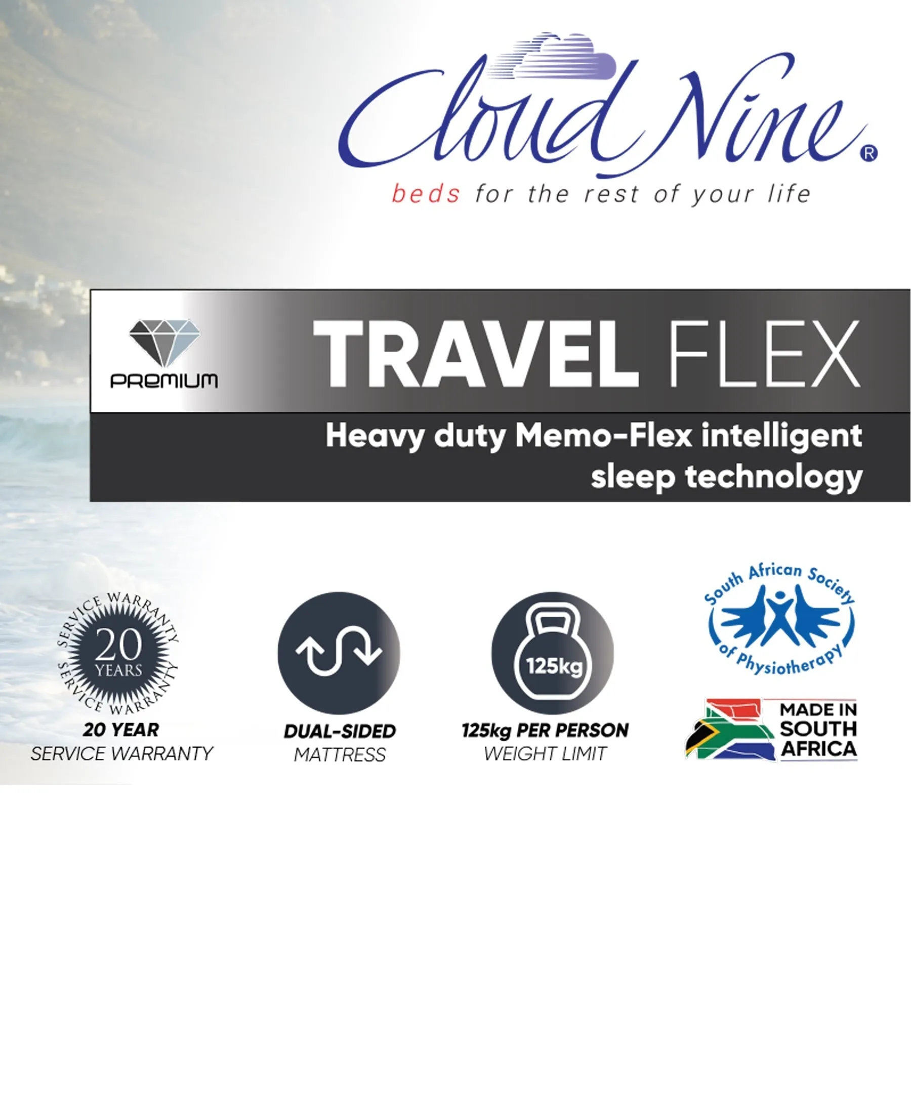 Cloud Nine Travel Flex Bed Single