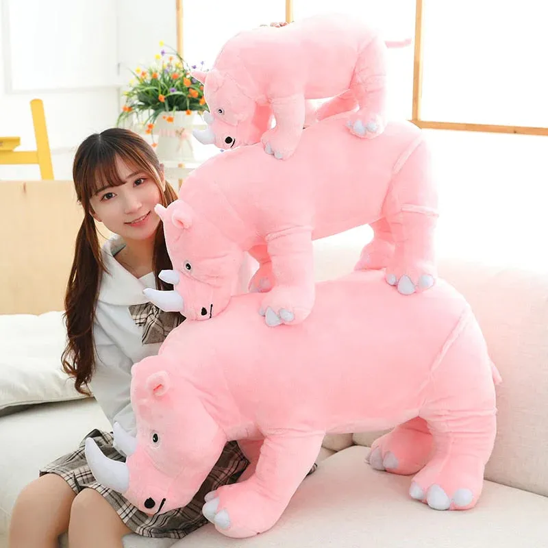 Colorful Kawaii Cuddly Rhino Stuffed Animals Plushies