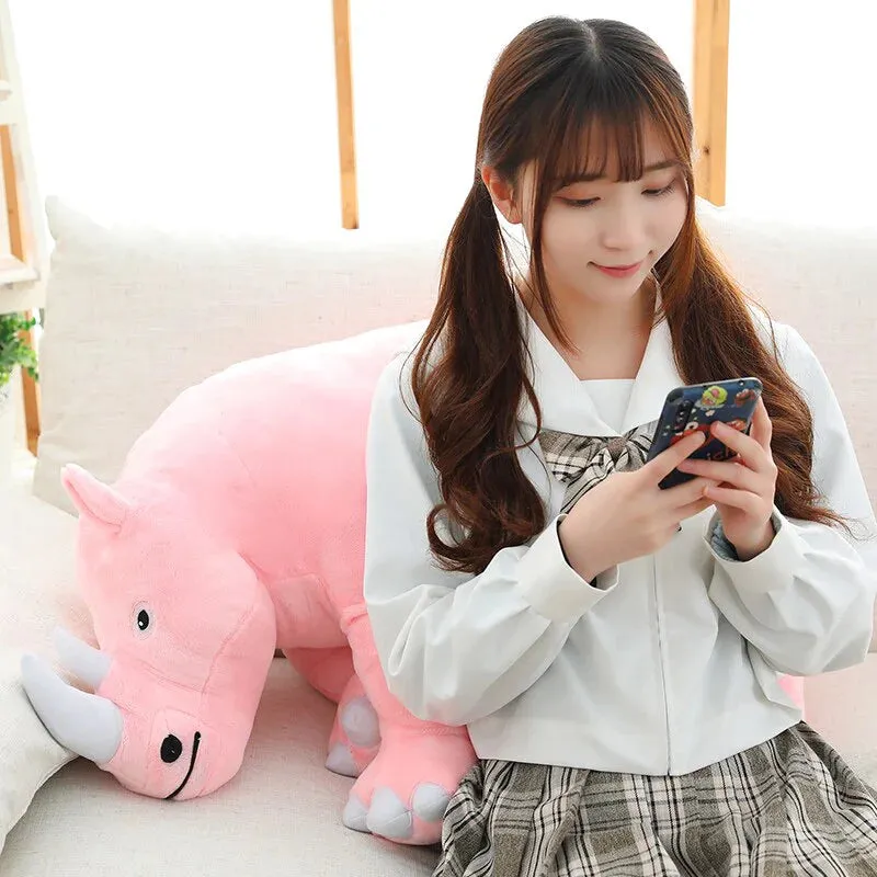 Colorful Kawaii Cuddly Rhino Stuffed Animals Plushies