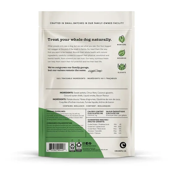 Crumps Naturals Plaque Busters Bacon Dog Treats