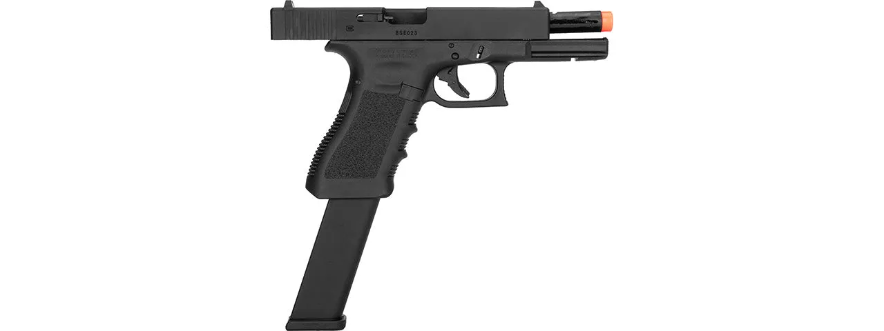 Elite Force Licensed Glock 18C Gen3 - Gas Blowback [Semi/Full-Auto] - Black (W/Extended Mag) Airsoft Gun Pistol