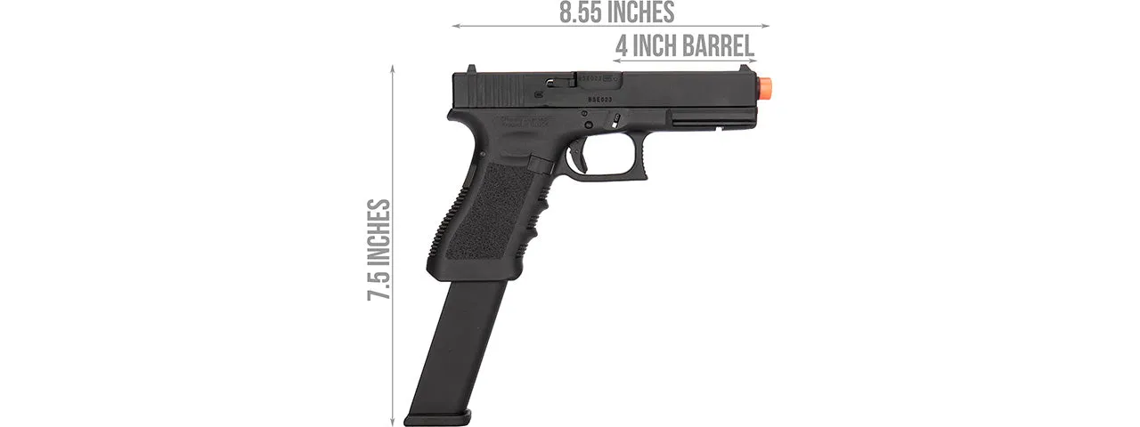 Elite Force Licensed Glock 18C Gen3 - Gas Blowback [Semi/Full-Auto] - Black (W/Extended Mag) Airsoft Gun Pistol