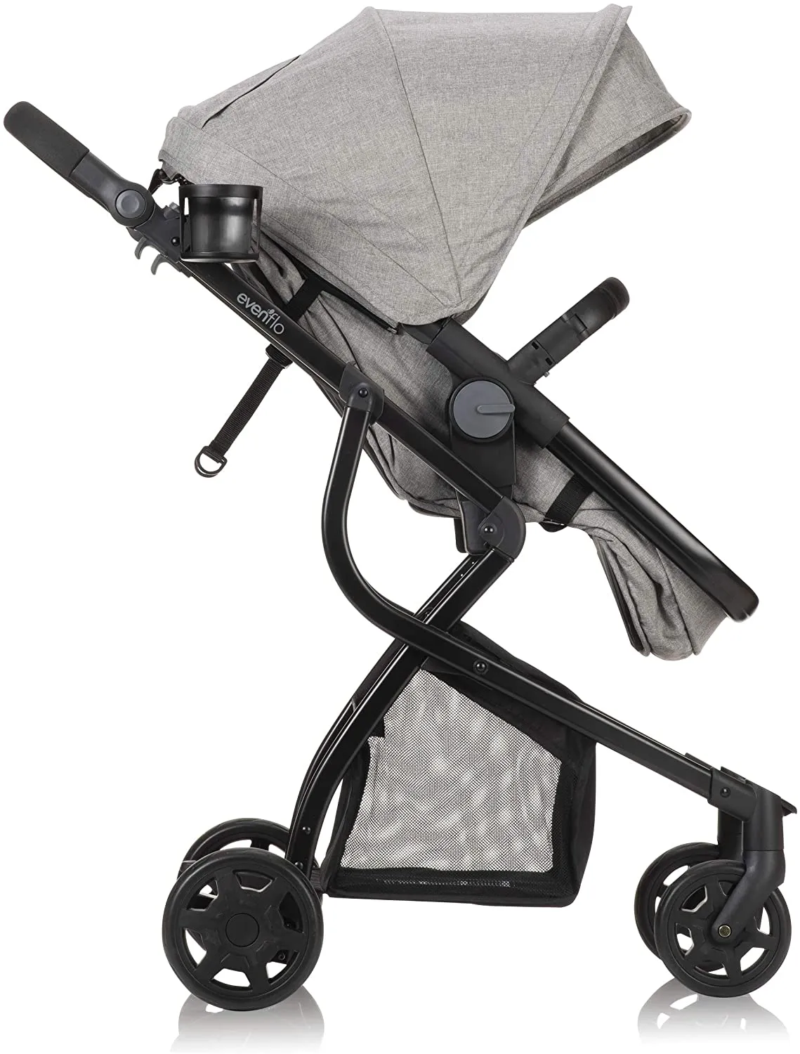 evenflo Omni Plus Modular Stroller Travel System With LiteMax Rear-Facing Infant Car Seat, Heather Grey, 53312353C