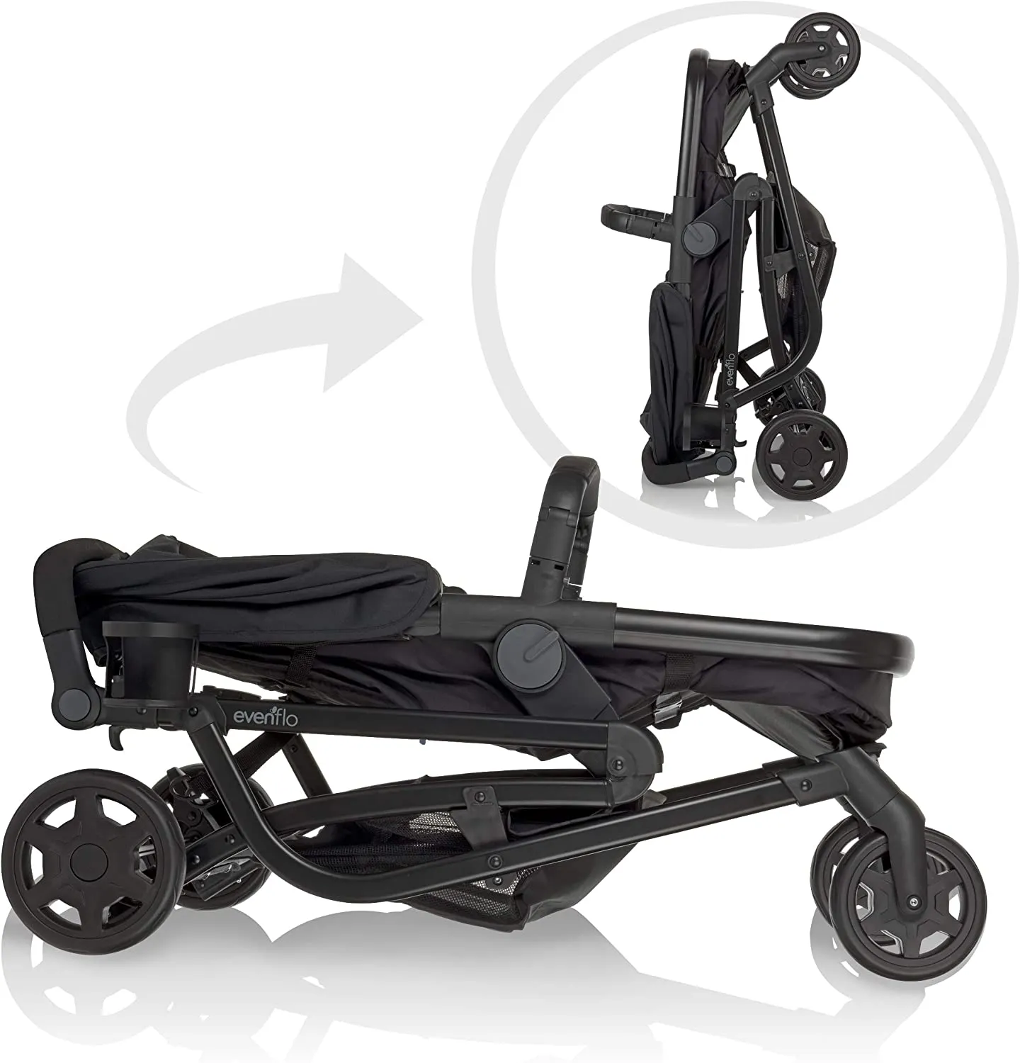 evenflo Omni Plus Modular Stroller Travel System With LiteMax Rear-Facing Infant Car Seat, Heather Grey, 53312353C