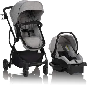 evenflo Omni Plus Modular Stroller Travel System With LiteMax Rear-Facing Infant Car Seat, Heather Grey, 53312353C