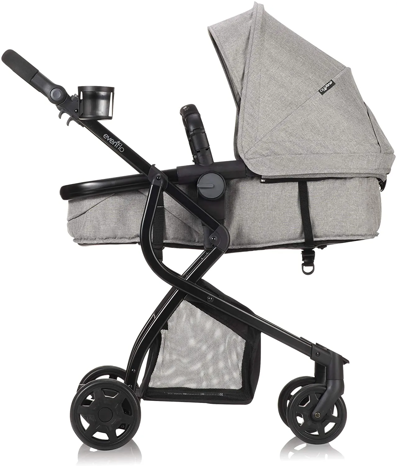 evenflo Omni Plus Modular Stroller Travel System With LiteMax Rear-Facing Infant Car Seat, Heather Grey, 53312353C