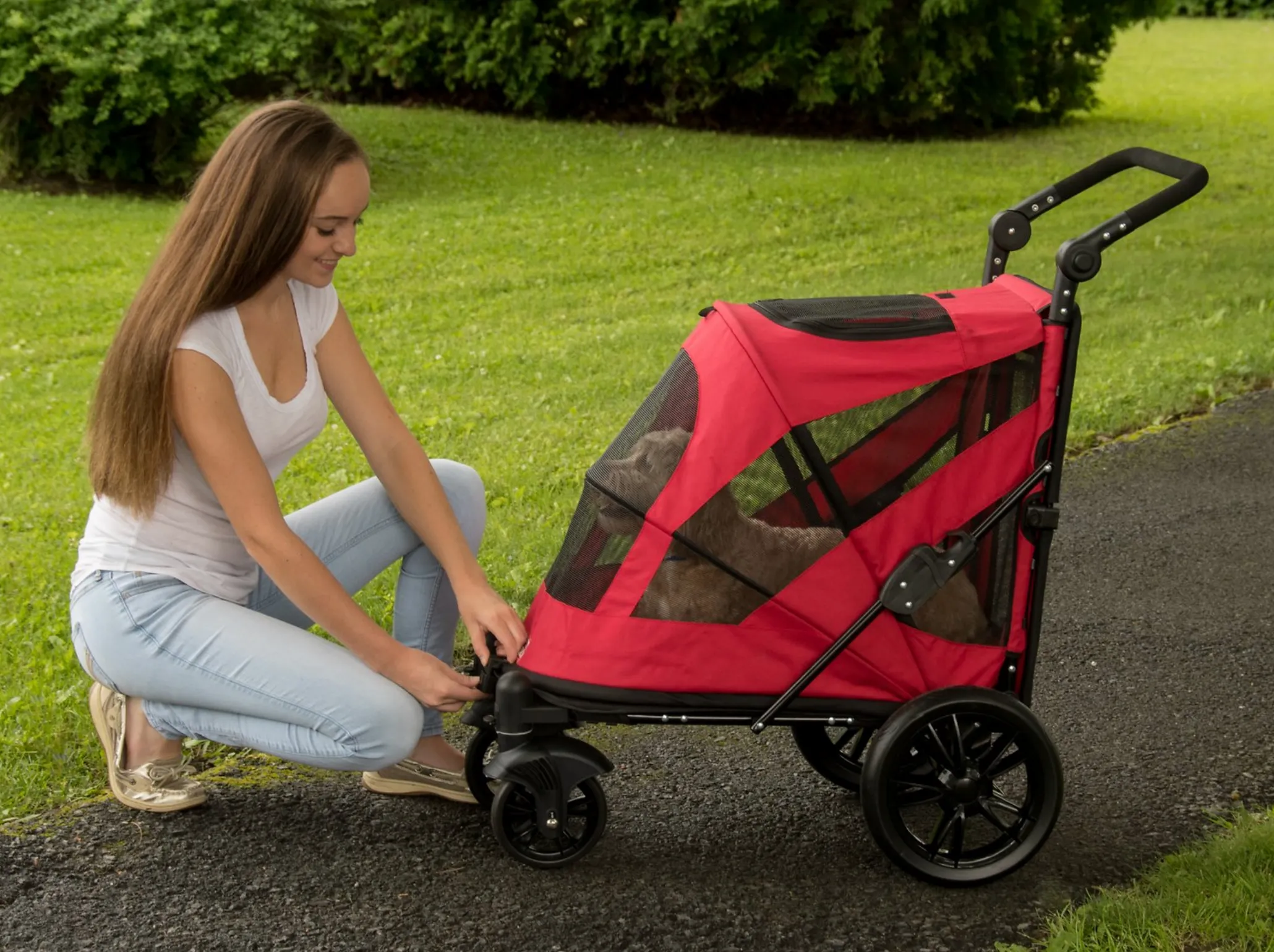 Excursion NO-ZIP Pet Stroller ~ Candy Red