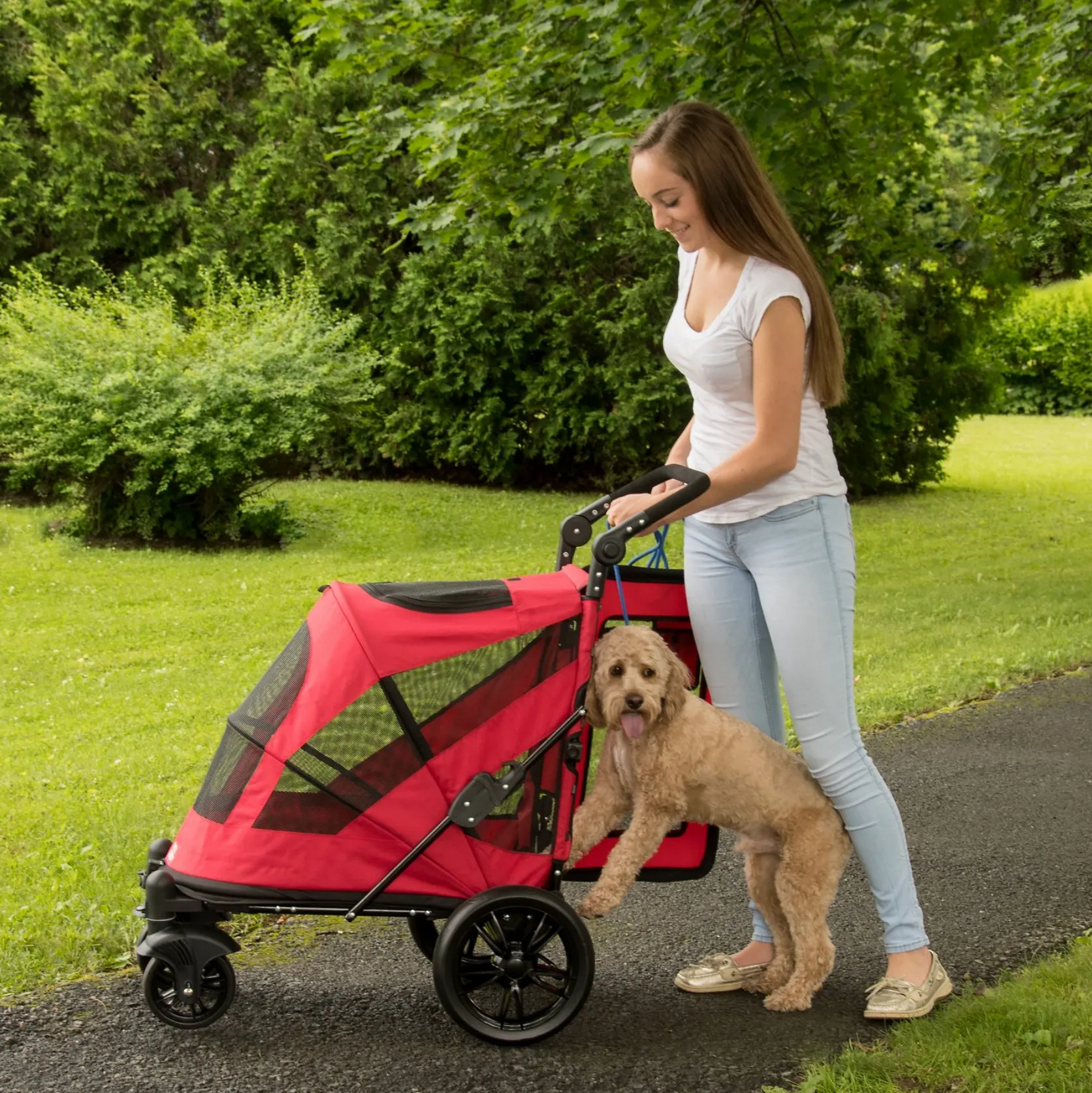 Excursion NO-ZIP Pet Stroller ~ Candy Red