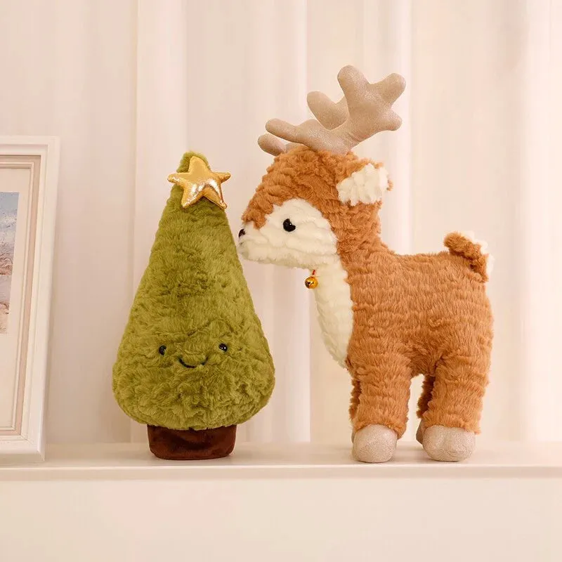 Fluffy Kawaii Christmas Tree & Reindeer Plushie