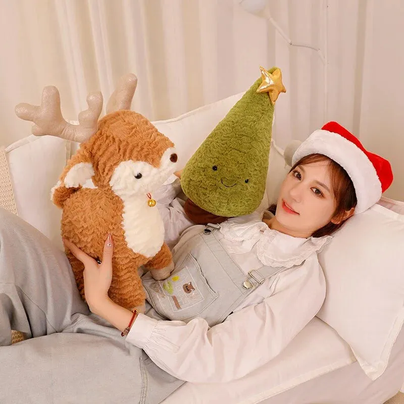 Fluffy Kawaii Christmas Tree & Reindeer Plushie