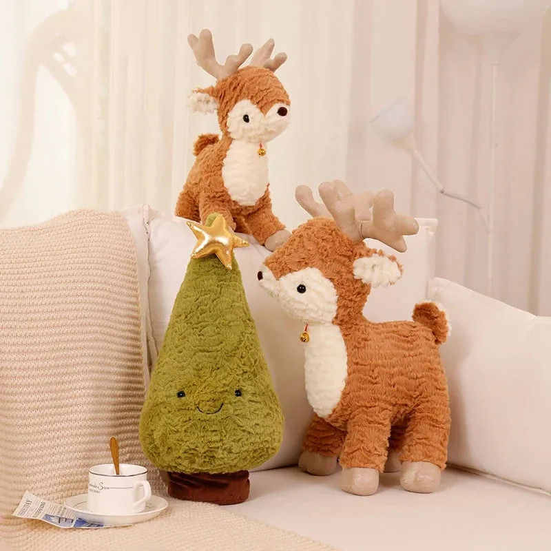 Fluffy Kawaii Christmas Tree & Reindeer Plushie