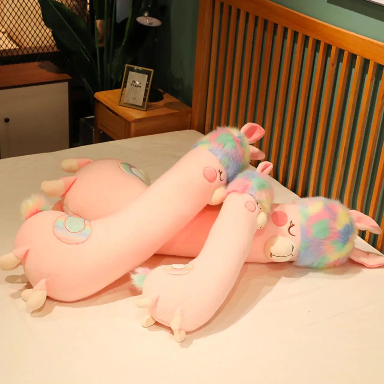 Fluffy Kawaii Rainbow Hair Alpaca Stuffed Animals Squad Plushies