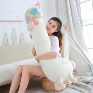 Fluffy Kawaii Rainbow Hair Alpaca Stuffed Animals Squad Plushies