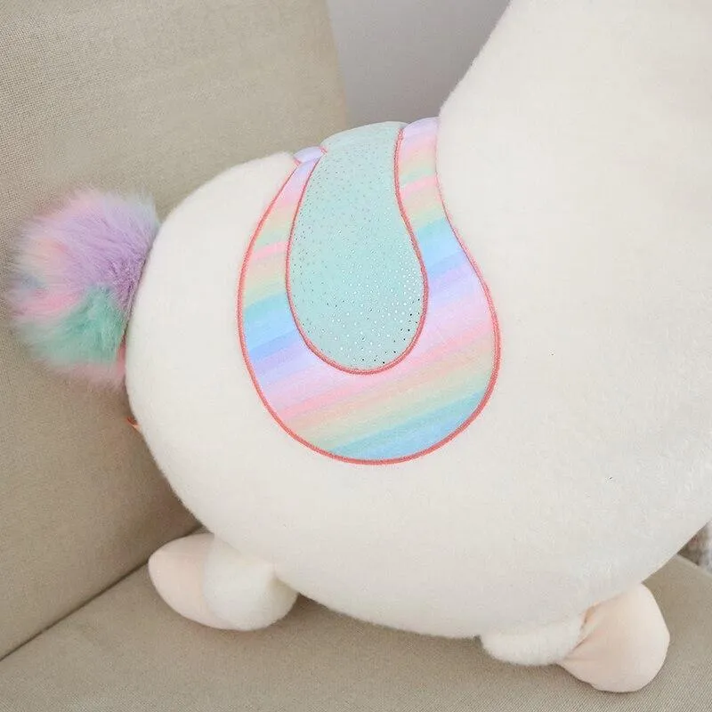 Fluffy Kawaii Rainbow Hair Alpaca Stuffed Animals Squad Plushies