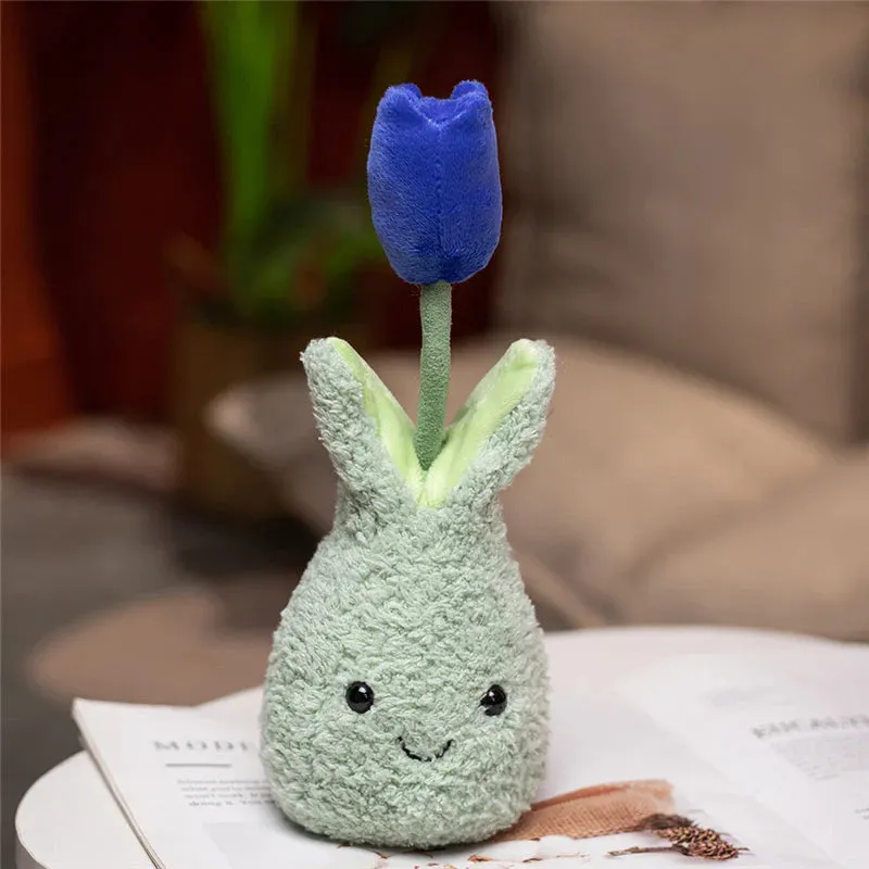 Friendly Kawaii Cuddly Tulip Flower Pot Stuffed Toy Plushie Collection