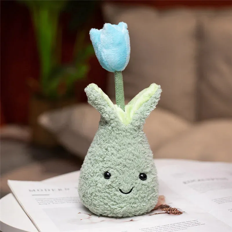 Friendly Kawaii Cuddly Tulip Flower Pot Stuffed Toy Plushie Collection